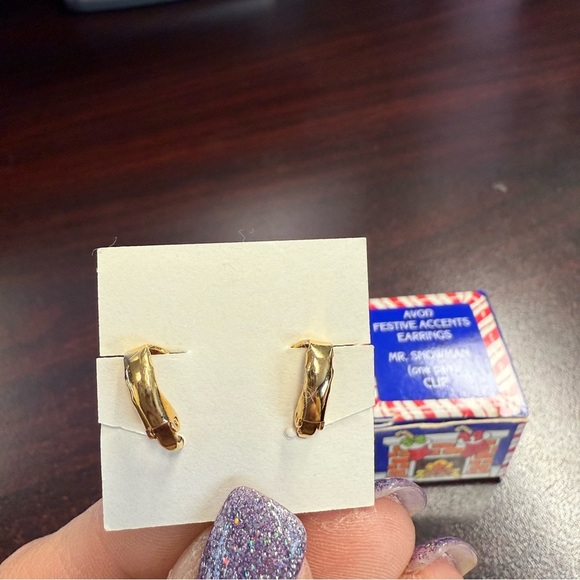 Avon Festive Accents Snowman  clip Earrings NIB vintage 1992 - Picture 3 of 5